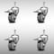 Service Caster 3.5 Inch SS Gray Polyurethane 3/8 Inch Threaded Stem Caster Set Total Lock Brake SCC-SSTSTTL20S3514-PPUB-381615-4 - alternate 1